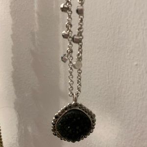 Silver/Black Druzy Lucky Brand necklace